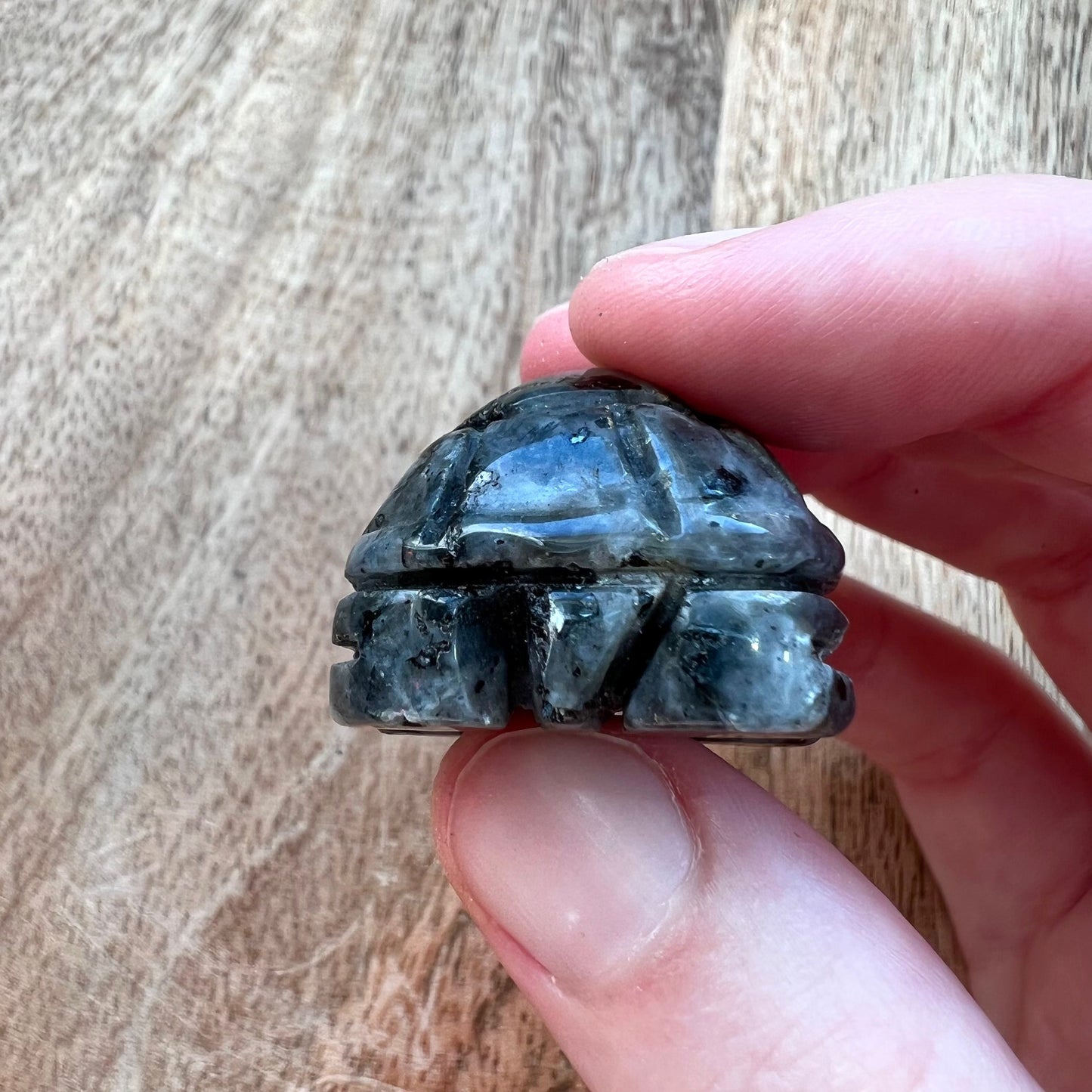 Larvikite Turtle Carving