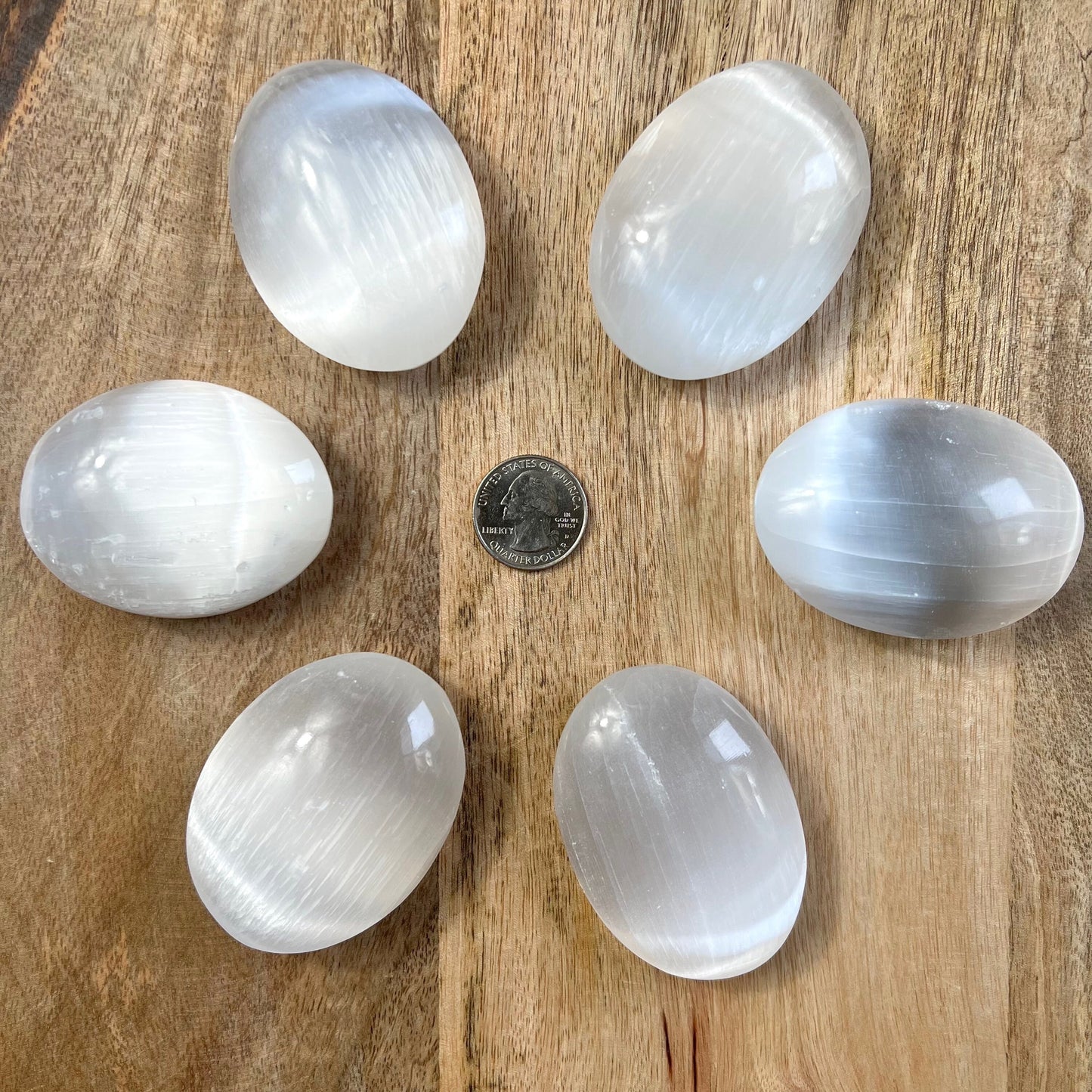 Satin Spar Selenite Palm Stone